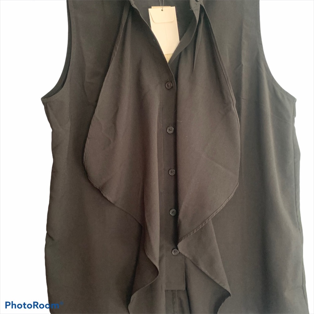 Banana Republic Black Petite Ruffle Tank Top NWT Size Small Petite - Picture 4 of 7